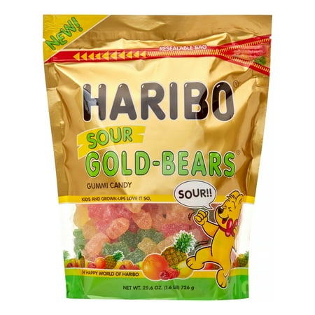 - (2 Pack) Haribo, Sour Goldbears Gummi Candy, 25.6 Oz