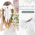 thumbnail image 3 of 1PC Satin Hair Bows for Women Large Hair Barrettes Ribbon for Girls Giant Long Bow Hair Clips Ponytail Holder Silk Big Hair Clips Accessories for Women(White), 3 of 5