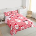 thumbnail image 3 of Manfei Cartoon Santa Claus Bedding Comforter Set for Kids, Christmas Deer Twin Comforter Sets, Kawaii Snowflake Heart Bedding Set Breathable Home Decor, Reversible 2-Piece, 3 of 8