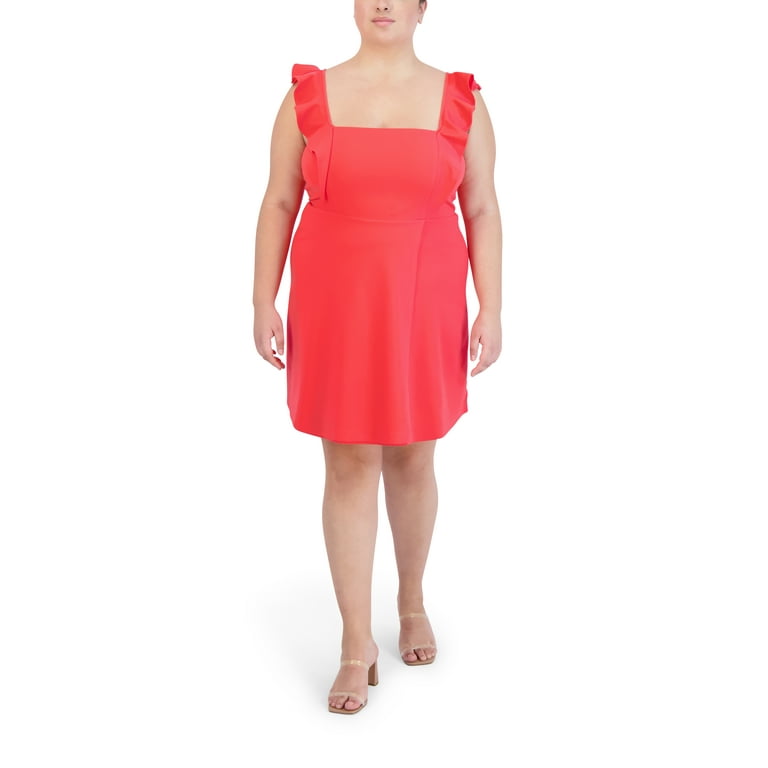 BCBG Paris Women s Ruffle Strap Mini Dress Walmart