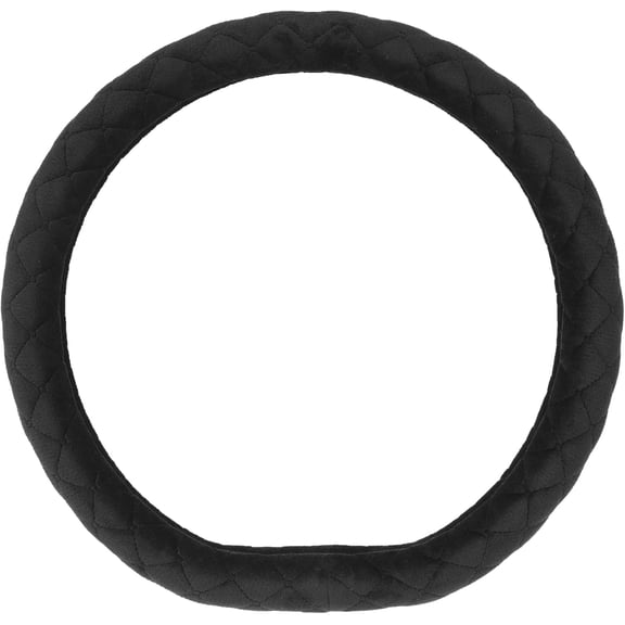 Soft Car Steering Wheel Cover for Sedan, SUV, Warm Luxury Velvet, Odorless, Universal, Anti Slip, Summer Winter, Standard Size 14 1/2-15 Inch 37-38 cm, Black, D-Shape