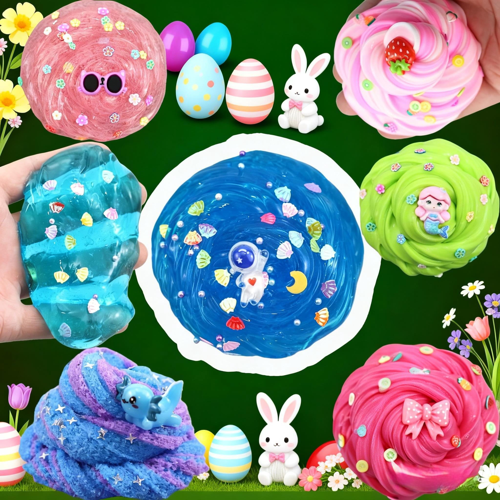 12 Pack Slime kit,DIY Butter Slime,Stress Relief Toys,Craft Toy, for Girl and Boys Party Favors,Easter Basket Fillings and Birthday Gift