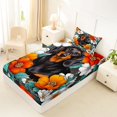 thumbnail image 4 of Homewish Vintage Pet Dog Twin Sheets,Watercolor Flowers Bedding,White Orange,3pcs,1 Fitted Sheet and 1 Pillowcase, 4 of 6