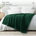 thumbnail image 6 of Exclusivo Mezcla King Size Flannel Fleece Blanket, Super Soft Velvet Plush Bed Blanket, 90x104 Inches, Forest Green, 6 of 8