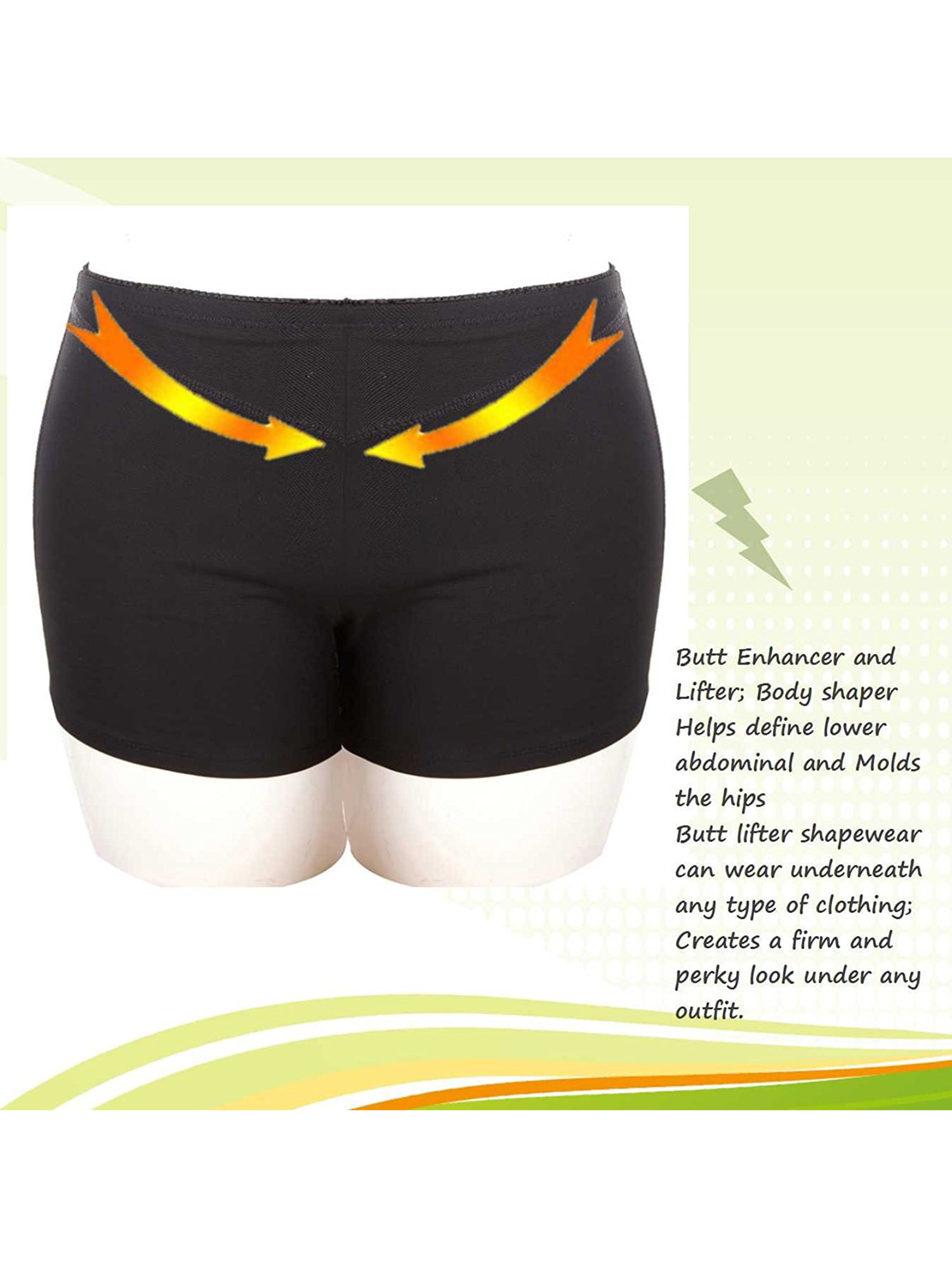 SAYFUT Women's Underwear Butt Lifter Boy Shorts Butt Enhancer Black Size M  1759