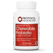 Protocol For Life Balance - Chewable Probiotic (For Adults and Children) - Supports Healthy Immune/Digestive System Function, Weight Loss, and Upset Stomach - Sweetened with Xylitol - 90 Chewables
