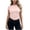 Pink, variant on Setooff Womens Shirts, Solid Round Neck Slim Crop Short Sleeve Tops for Women, Tight Fitted Trendy Tshirts for Women Fashion Summer Blouse