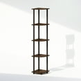 thumbnail image 3 of Furinno Turn-N-Tube 5 Tier Multipurpose Corner Display Rack Shelving Unit, Walnut/Brown, 3 of 6
