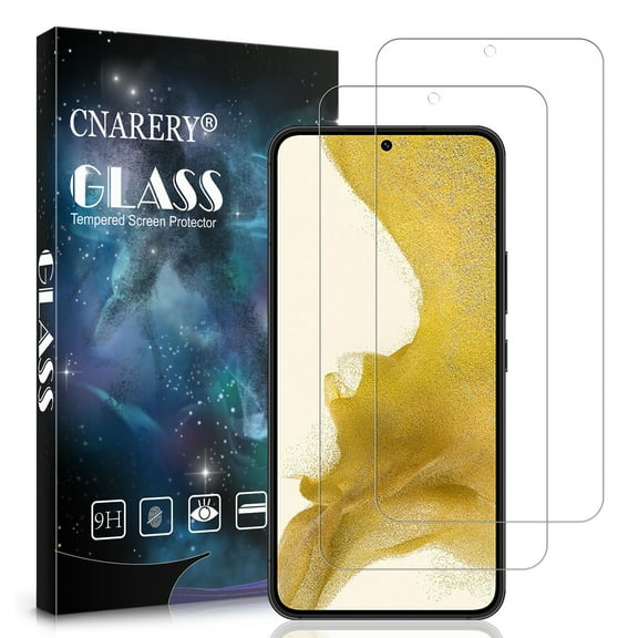 [2 Pack] Cnarery Samsung Galaxy S22 Screen Protector 6.1 Inch, 9H Tempered Glass Film, Fingerprint Unlock, Bubble Free, Scratch Resistant, Full Coverage