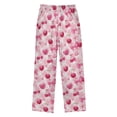 thumbnail image 3 of Kids' Pajama Pants Soft Relaxed Fit Sleep Pants Lounge Pants with Pockets Cherry and Pink Bow Pattern X-Large, 3 of 9