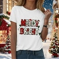 thumbnail image 6 of zaveiop Christmas Shirt for Women Merry and Bright Xmas Holiday T-Shirt Christmas Tree Gnome Snowflake Tops (White, XXL), 6 of 8