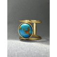 thumbnail image 5 of Womens Simple Geometric Metal Alloy Ring with Turquoise Inlay Unique and Stylish Design for Everyday Wear or Special Occasions, 5 of 5