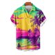 thumbnail image 4 of Blusa y camisa de manga corta con cuello vuelto para hombre, blusa informal de moda con cuello vuelto, blusa estampada de manga corta con botones, blusa de poliéster para hombre, 4 of 6