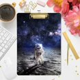 thumbnail image 4 of FMSHPON Space Galaxy Astronaut Clipboard Hardboard Wood Nursing Clip Board and Pull for Standard A4 Letter 13x9 inches, 4 of 5