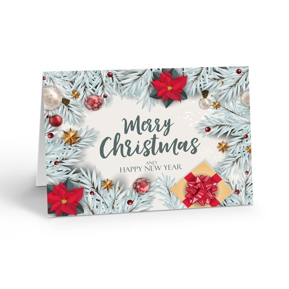 Frosted Christmas Tree Greeting Card - 12 Cards and Envelopes - Christmas - B180