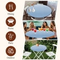 thumbnail image 7 of Blue Striped Round Tablecloth, Fitted Table Cover with Elastic for 55"-60" Round Tables, Modern Minimalist Ombre Vertical Stripes Table Cloth Outdoor Indoor Dinning Party Waterproof Tablecloths, 7 of 7