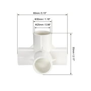 4 Way Elbow Pipe Fitting,Furniture Grade,3/4-inch Size Tee Corner Fittings White 2Pcs