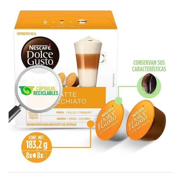 Nescafe Dolce Gusto Coffee Pods Latte Macchiato 16 capsules Pack of 3 Walmart Business Supplies