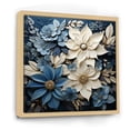 thumbnail image 2 of Designart "Blooming Brush Of White And Blue Poinsettias IV" Poinsettias Floater Framed Wall Art Prints, 2 of 5