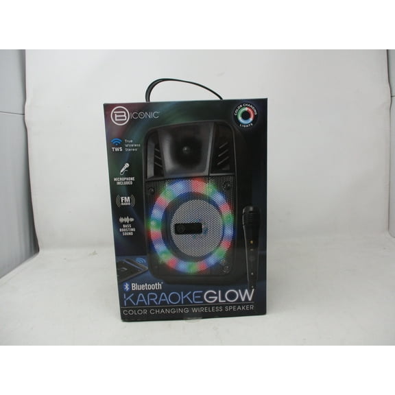 Biconic Bluetooth Karaoke Glow Color Changing Wireless Speaker
