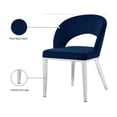 thumbnail image 4 of Meridian Furniture Roberto 19"H Velvet Dining Chair in Navy, 4 of 5
