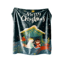 WEGFTDUOP Christmas Print Blanket Comfortable And Soft Flannel Blanket Merry Christmas Blanket Suitable For Bedroom Sofa Christmas Decoration 130X100cm Blankets And Throws, Bed Blankets