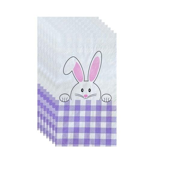 Cheapark 16 Piece Easter Bunny Paper Napkins Colorful Disposable Napkins for Party Dinner and Spring Holiday Celebration Tableware