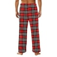 thumbnail image 4 of Evdexr Men's Cotton Pants Wide Leg Plaid Pj Pants Drawstring Twill Halloween Sleepwear Lounge Flannel Plus Size Loose Fit Fleece Pajamas with Pockets Red S, 4 of 5