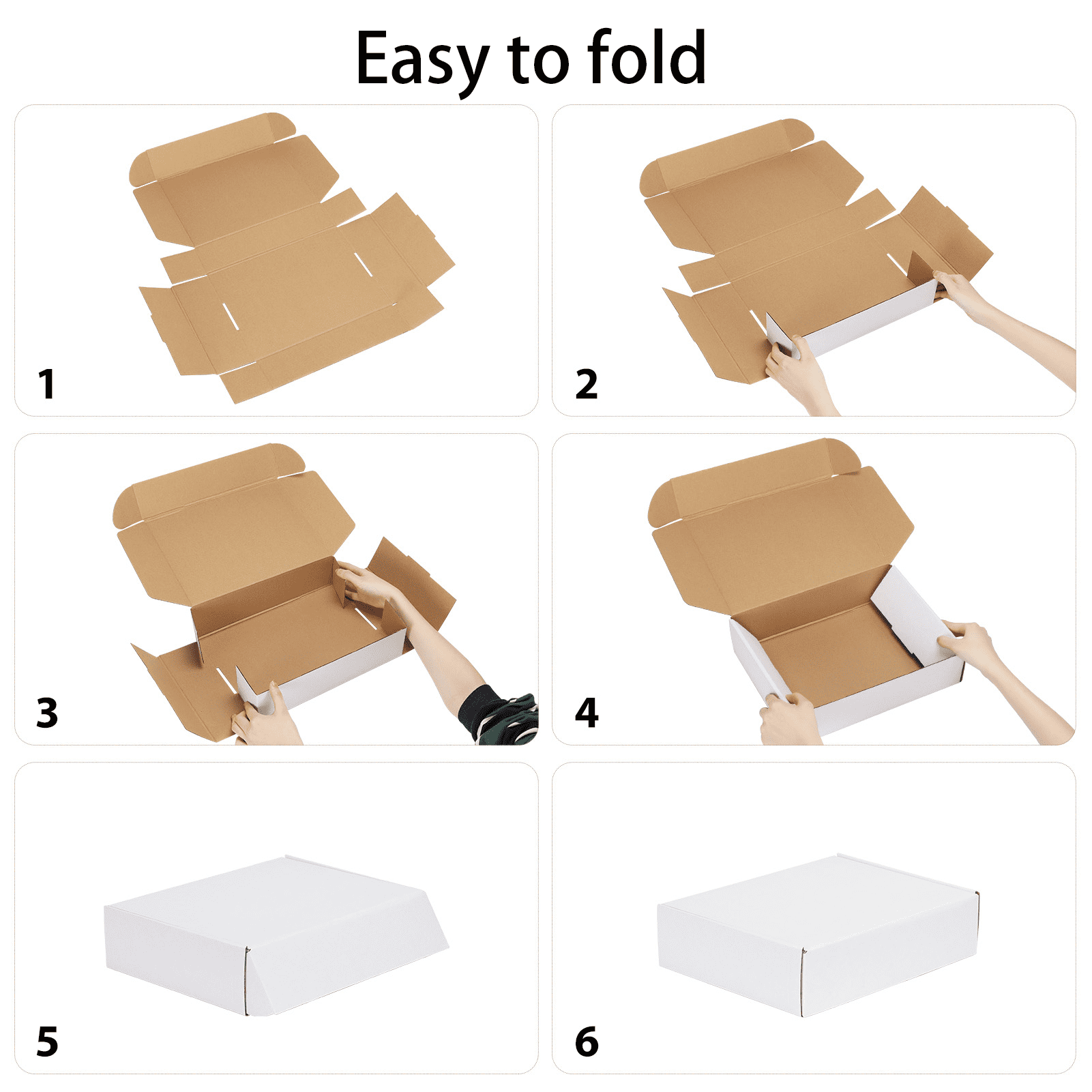 (100 pack)7x5x1 Shipping Boxes, White Small Corrugated Cardboard Box, Mailer Box