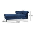 thumbnail image 3 of Noble House Rustyn Velvet Sectional Chaise Sofa, Midnight Blue, Blue, 3 of 9