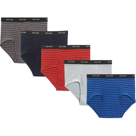 Men's Stripe and Solid Briefs, 5 Pack - Walmart.com