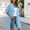 Blue, variant on Fnooota Womens Open Front Cardigans, Mid-length 3/4 Sleeve Lightweight Casual Fall Cardigans White Size XL