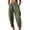 Army Green, variant on Harem Pants Women Spring Summer Elastic Waist Loose Fit Lightweight Beach Pants Trousers with Pockets