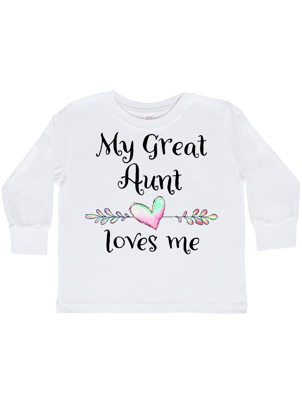 INKtastic My Great Aunt Loves Me Heart Toddler Long Sleeve TShirt