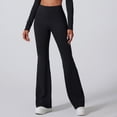 thumbnail image 5 of YAPPO Women's High Waisted Flared Yoga Pants, High Stretch Asymmetrical Bootcut Leggings for Workout & Studio, Navy Blue, 5 of 7