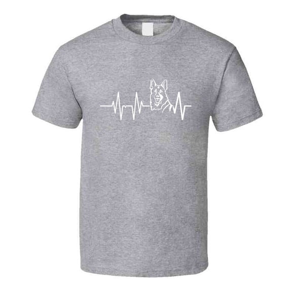 German Shepherd Heartbeat T-Shirt Loving Dog Owner Novelty Canine Gift Tee Shirt