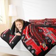 thumbnail image 4 of Manfei Teens Engine Truck Bedding Comforter Set, Fireman Firefighter Twin Comforter Sets, Black Red Reversible Bedding Set, Ultra Soft Home Decor, 2pcs, 4 of 8