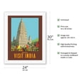 thumbnail image 2 of Visit India - Mahabodhi Temple in Bodh Gaya - Bihar India - Vintage Travel Poster by W. S. Bylityllis c.1950s - Fine Art Rolled Canvas Print 20in x 26in, 2 of 4