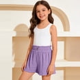 thumbnail image 2 of LIJCC Girls Ruffled Casual Shorts Summer Solid Color Wide Leg Shorts Loose Casual Elastic Waist Versatile Shorts, 2 of 6