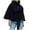 Blue, variant on Uaswgudfs Women's Black Wool Cape Coat, Stand Collar Button Belted Casual Jacket - Fashion Outerwear Black L