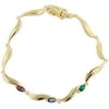Personalized 18kt Gold Over Sterling Silver Marquise Birthstone Bracelet