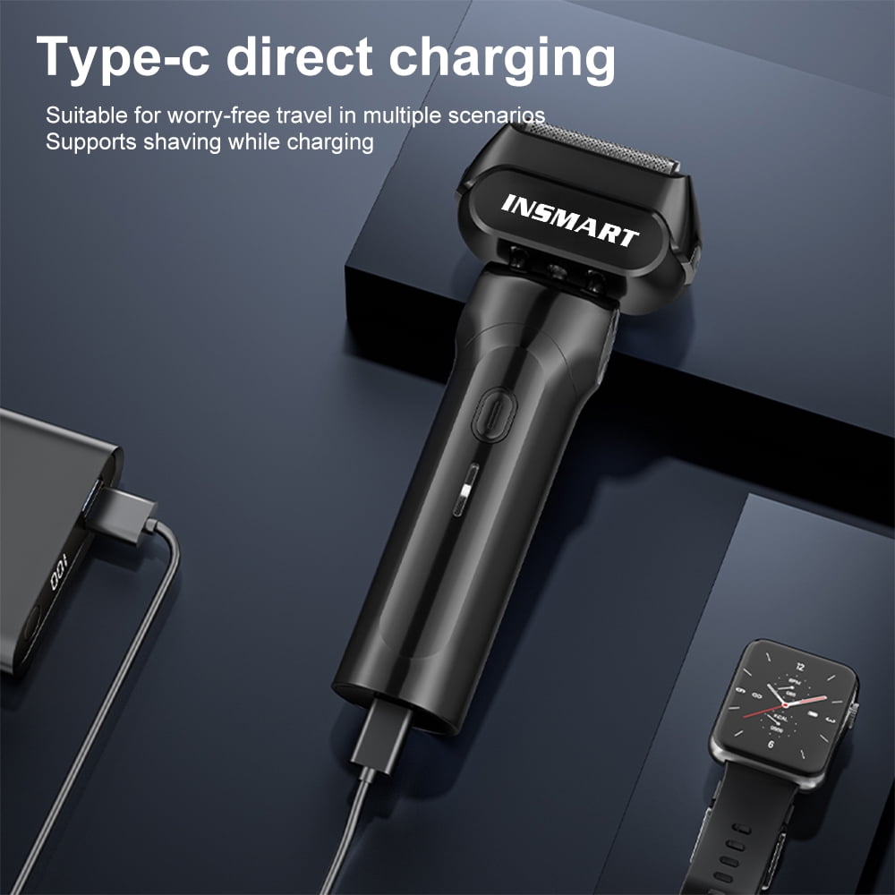 INSMART Electric Razor,Electric Razor for Men,4-Blade Foil Shaver Electric Shaver for Men Face Clean Shave,Rechargeable Mens Razor Waterproof Electric Razors for Men Shaving Cordless Shaver