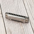 thumbnail image 3 of EXHUMKY Exhumky Blues Harmonica Silver Stainless Steel Ergonomic Design for Music Use, 3 of 5