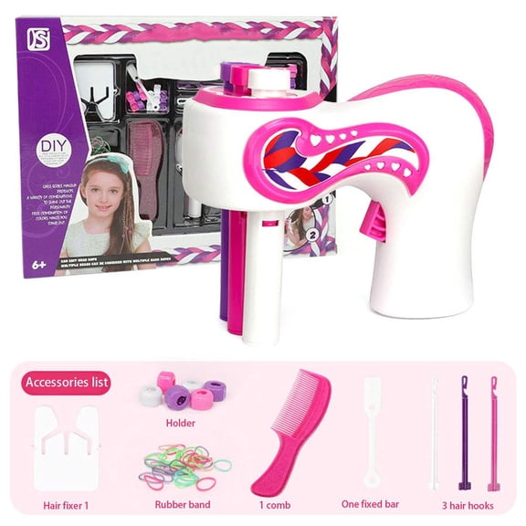 Pcapzz Automatic Electric Hair Braider Hair Braiding Machine Hair Twisting Tool Electric Rollers Automatic Hair Braiding Device DIY Tool Fashion Salon Toy Kits for Girls Kids