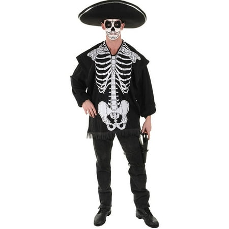 Skeleton Serape Men's Adult Halloween Costume, One Size, (42-46)