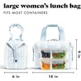 thumbnail image 5 of Neoprene Lunch Bag For Women, Insulated Womens Lunch Bag For Work, Tear & Stain Resistant Large Lunch Box For Women With Containers and Ice, Machine Washable Remi Bag, Blue Wallpaper Bows, 5 of 6