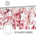 thumbnail image 5 of Extra Long Shower Curtain 72 x 84, Tall Pink Floral for Bathroom, Watercolor Plant Eucalyptus Leaves Fabric Set With Hooks, 5 of 6