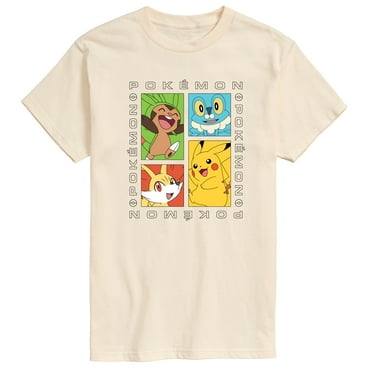 Pokémon - Pickachu Chespin Fennekin Froakie Grid-Men's Short Sleeve Graphic T-Shirt