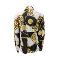 thumbnail image 3 of VISgogo Mujeres Retro Tops, Manga Larga Solapa Cuello Cadena / Floral / Letras / Cuadrado Estampado Primavera Otoño Fiesta Casual Blusa VISgogo moda, 3 of 5