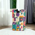 thumbnail image 6 of Yayeee Freestanding Laundry Hamper with Handle Collapsible Large Storage Basket for Clothes, Purple Geometric, 6 of 7